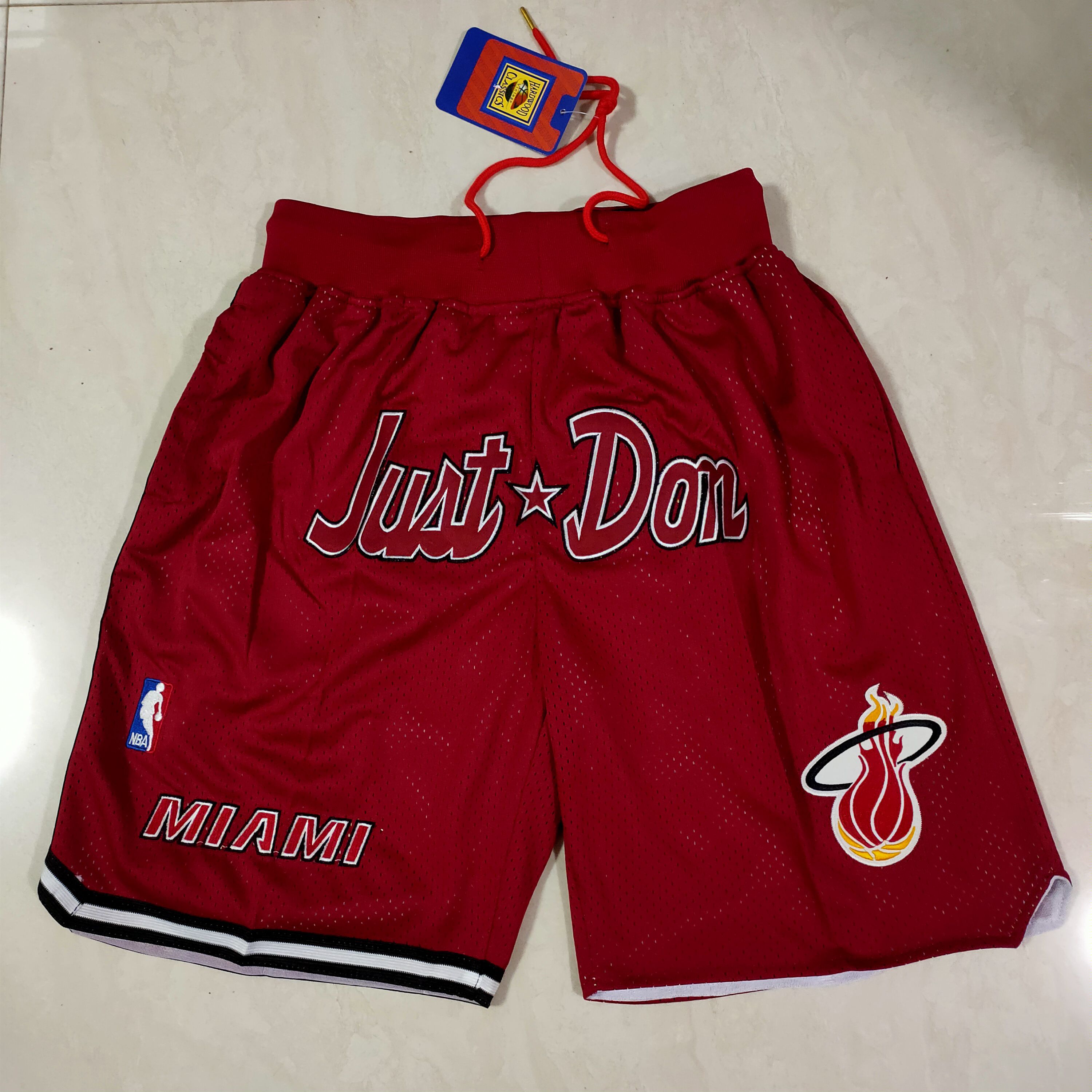 Men NBA 2021 Miami Heat Red Shorts->miami heat->NBA Jersey